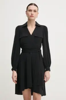Dkny rochie culoarea negru, mini, evazati, DD3K7484 imagine