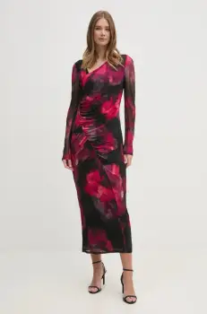 Dkny rochie culoarea roz, maxi, mulata, DD4KU42A imagine