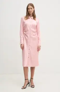 Dkny rochie culoarea roz, midi, mulata, DD4KTE31 imagine