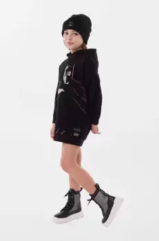 Dkny rochie din bumbac pentru copii x DC Comics culoarea negru, mini, drept imagine