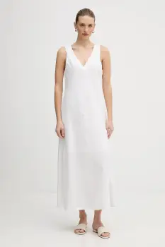 Dkny rochie din in culoarea alb, maxi, evazati, P4KBCZ70 imagine