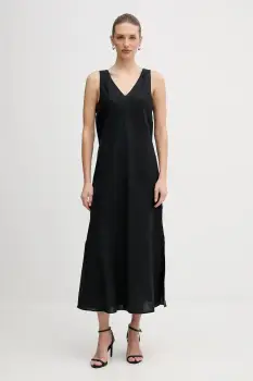 Dkny rochie din in culoarea negru, maxi, evazati, P4KBCZ70 imagine