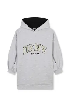 Dkny rochie fete culoarea gri, mini, oversize, D60264 imagine