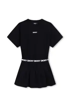 Dkny rochie fete culoarea negru, mini, evazati, D62018 imagine