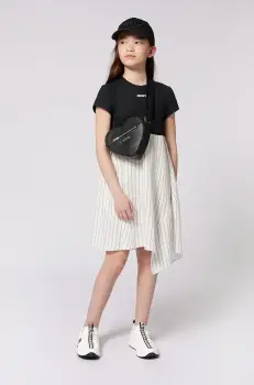 Dkny rochie fete culoarea negru, mini, evazati, D62331 imagine