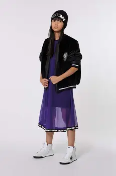Dkny rochie fete culoarea violet, midi, evazati, D62062 imagine