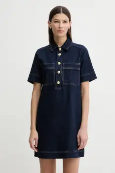 Dkny rochie jeans culoarea bleumarin, mini, drept, DJ5D9126 imagine