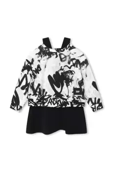 Dkny rochie si bluza copii culoarea alb, mini, evazati imagine