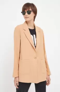 Dkny sacou culoarea maro, un singur rand de nasturi, neted imagine