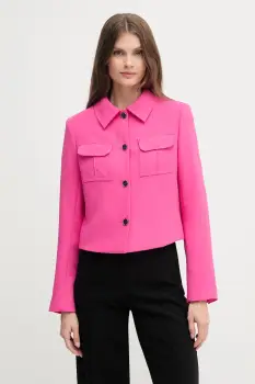 Dkny sacou culoarea roz, un singur rand de nasturi, uni, UD5J2035 imagine