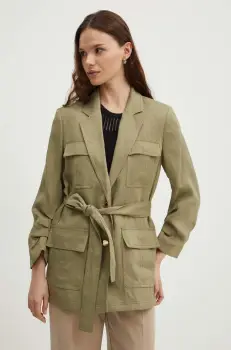 Dkny sacou femei, culoarea bej, un singur rand de nasturi, neted, P4DCTX65 imagine