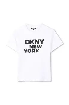 Dkny tricou copii culoarea alb, cu imprimeu, D62299 imagine