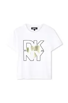 Dkny tricou copii culoarea auriu, D62305 imagine