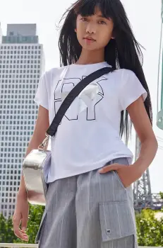 Dkny tricou copii culoarea gri, D62305 imagine