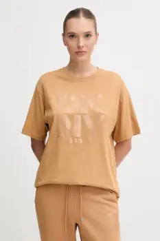 Dkny tricou din bumbac culoarea maro, DP5T1470 imagine