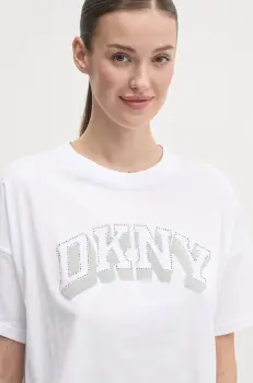 Dkny tricou din bumbac femei, culoarea alb, DP5T1119 imagine