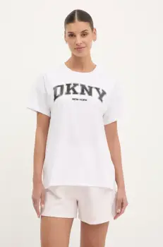 Dkny tricou din bumbac femei, culoarea alb, DP5T1224 imagine