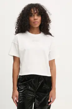 Dkny tricou din bumbac femei, culoarea bej, DP4T1070 imagine