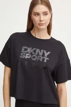 Dkny tricou din bumbac femei, culoarea negru, DP4T9972 imagine