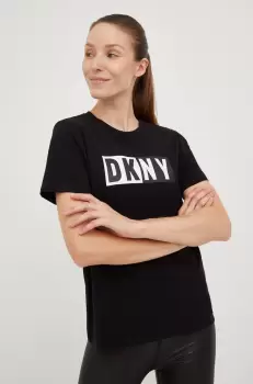 Dkny tricou femei, culoarea negru imagine