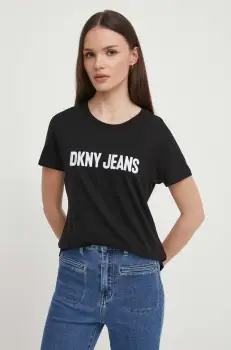 Dkny tricou femei, culoarea negru imagine