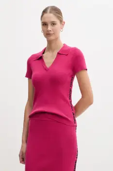 Dkny tricou polo culoarea roz, DJ4R0188 imagine