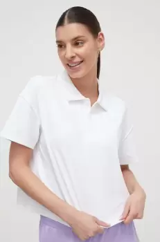Dkny tricou polo femei, culoarea bej imagine