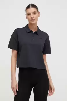 Dkny tricou polo femei, culoarea negru imagine