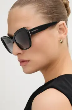 Dolce & Gabbana ochelari de soare femei, culoarea negru, 0DG4348 imagine