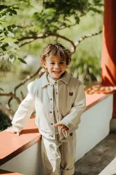 Donsje geaca bomber pentru copii Pidas Jacket Bear culoarea bej, 4097401 imagine