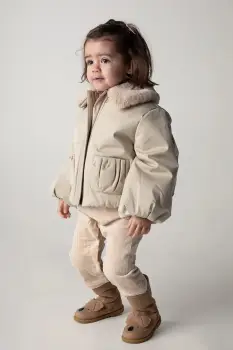 Donsje geaca copii Bloci Jacket culoarea bej, 4086300 imagine