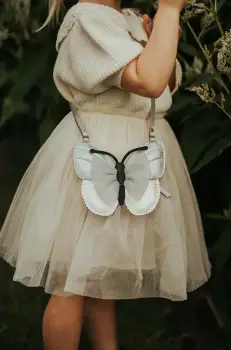 Donsje geanta de mana din piele pentru copii Alja Purse Vlinder culoarea argintiu, 5519203 imagine