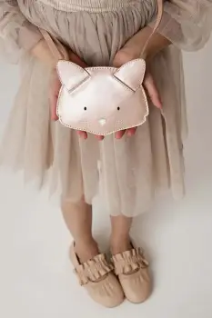Donsje geanta de mana din piele pentru copii Blinc Purse Cat culoarea roz 5520502 imagine