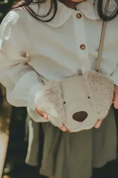 Donsje geanta de mana din piele pentru copii Britta Exclusive Purse Golden Retriever culoarea alb, 5002034 imagine