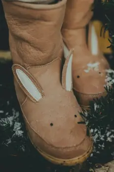Donsje ghete de iarna pentru copii din piele Wadudu Classic Boots Bunny culoarea bej, 2022002 imagine