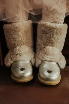 Donsje ghete de iarna pentru copii din piele Wadudu Exclusive Boots Poodle culoarea bej, 2022121 imagine