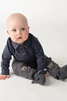 Donsje pantaloni de trening din bumbac pentru bebelusi Joek Trousers Koalas culoarea gri, cu imprimeu, 3040704 imagine