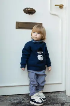 Donsje pantaloni din bumbac pentru bebelusi Teijs Trousers culoarea gri, cu imprimeu, 3042600 imagine