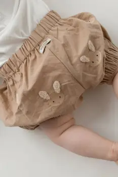 Donsje pantaloni scurti din bumbac pentru bebelusi Carson Bloomers Fluffy Bunnies imagine
