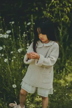 Donsje pulover de bumbac pentru copii Stella Sweater culoarea bej, 4090100 imagine