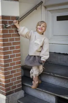 Donsje pulover de lana pentru bebelusi Denna Merino Wool Sweater Bunny culoarea bej, 4090701 imagine