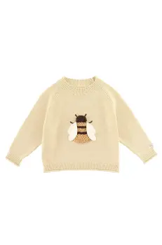 Donsje pulover din bumbac pentru bebelusi Valenthe Sweater Bee culoarea bej, light, 4098401 imagine