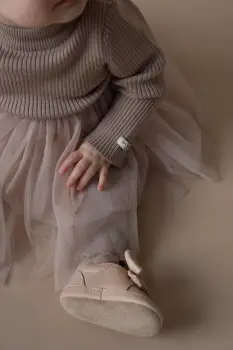 Donsje rochie pentru copii cu lana Lotus Dress culoarea bej, mini, evazata 4043900 imagine