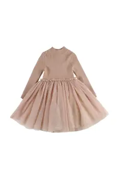 Donsje rochie pentru copii cu lana Lotus Dress culoarea portocaliu, mini, evazata 4043900 imagine