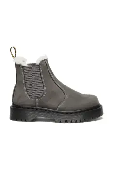Dr. Martens botine din piele intoarsa 2976 Bex Fur Lined culoarea gri, cu platforma, izolare usoara, DM41420020 imagine