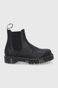 Dr. Martens Ghete Chelsea de piele femei, culoarea negru, cu platforma imagine