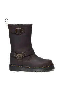 Dr. Martens ghete de piele Anistone Hi femei, culoarea maro, cu toc plat, izolare usoara, DM31901201 imagine