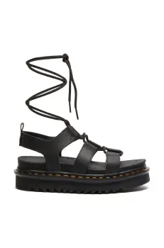 Dr. Martens sandale de piele Nartilla femei, culoarea negru, cu platforma, DM31617001 imagine