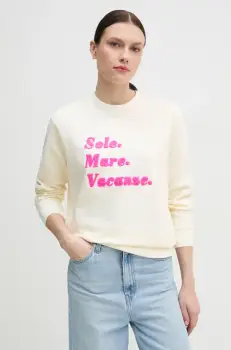 Drivemebikini bluza Sole Mare Chenille femei, culoarea bej, cu imprimeu, 2024-DMBS-020-ECP imagine