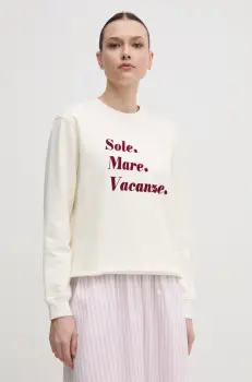 Drivemebikini bluza Sole Mare Flock femei, culoarea bej, cu imprimeu, 2024-DMBS-017-ECR imagine